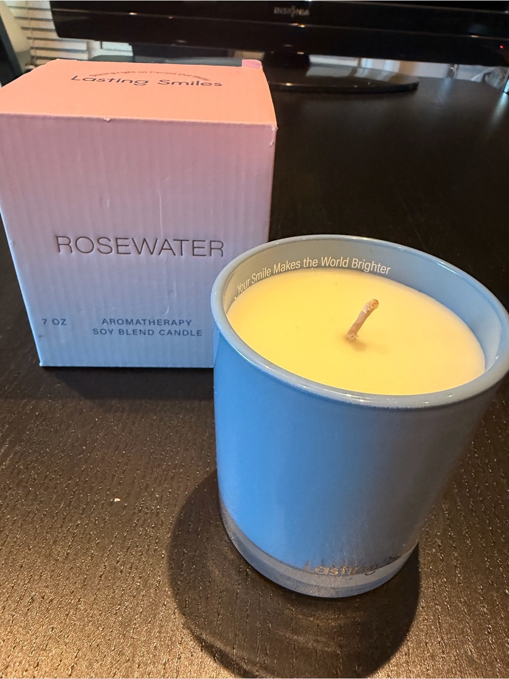 Aromatherapy Soy Candle in Blue Ceramic Holder